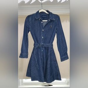 Polo Ralph Lauren Belted Denim Girls Dress 6x